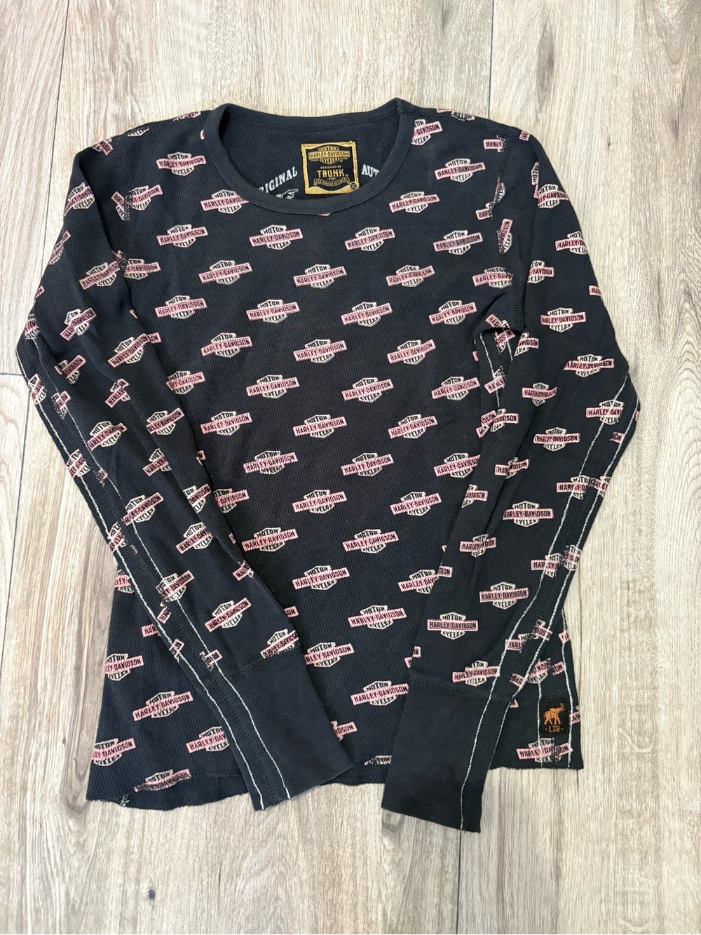 Women’s Harley-Davidson dark grey Long-Sleeve Logo Thermal Sweater